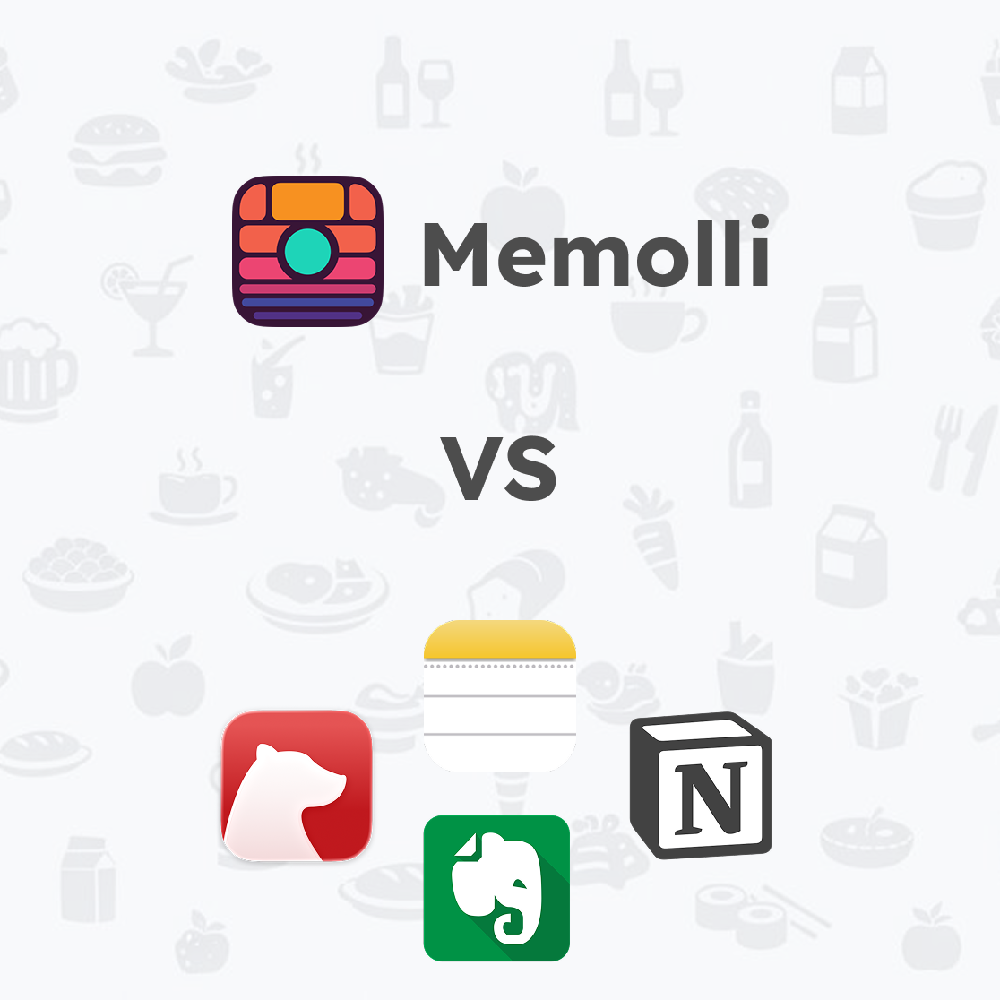 Memolli vs Apple Notes, Notion, and Evernote: A Focused Alternative for Food & Drink Reviews