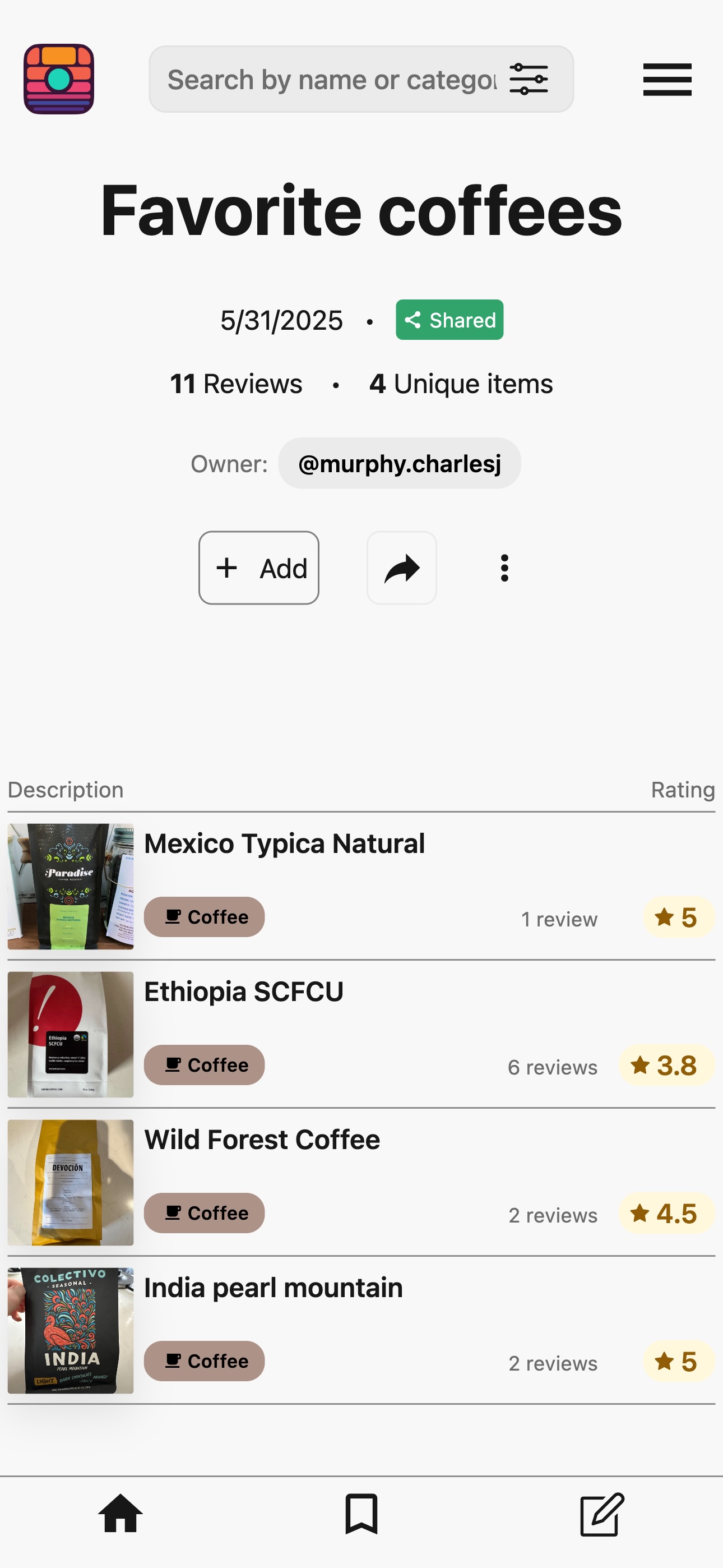 Organize and share lists Organize and share lists