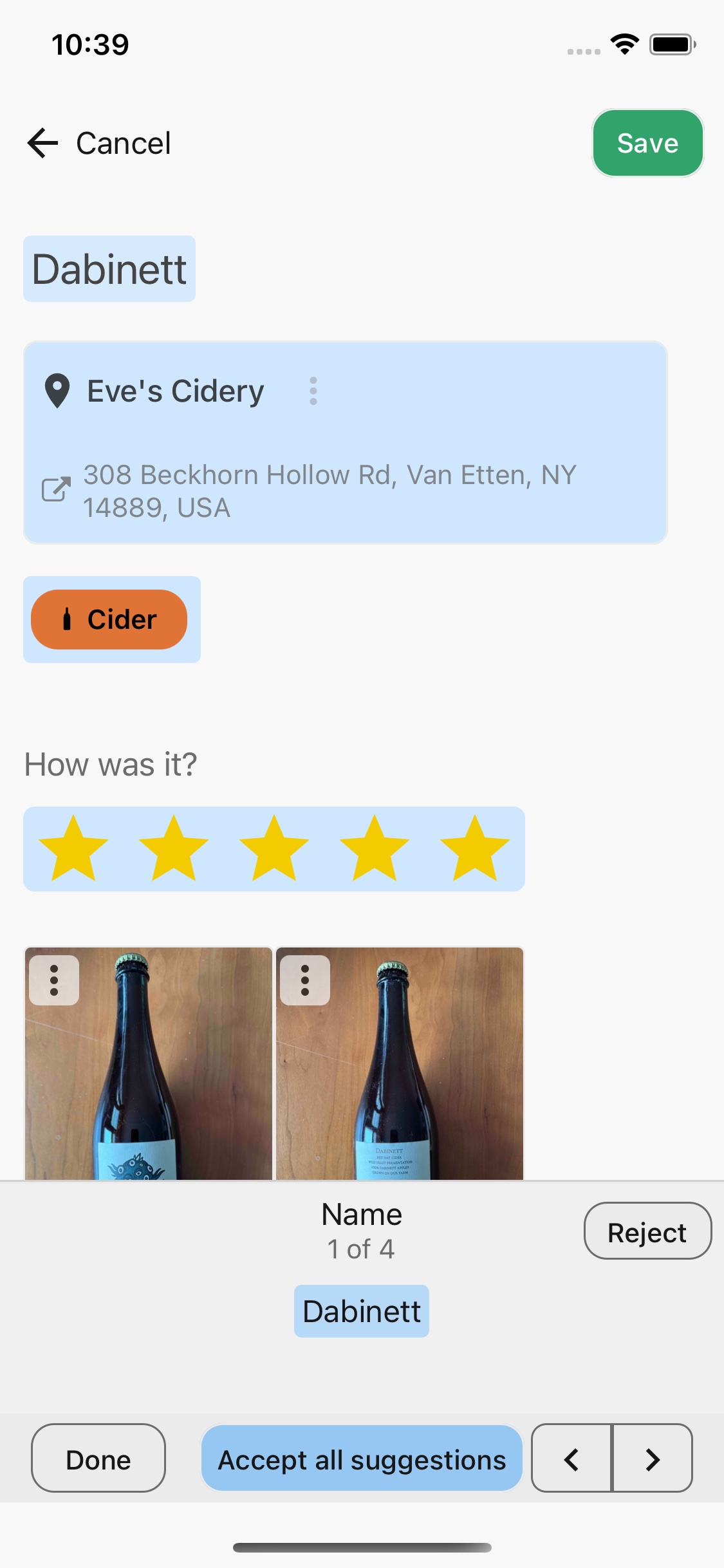 Faster note taking with AI suggestions