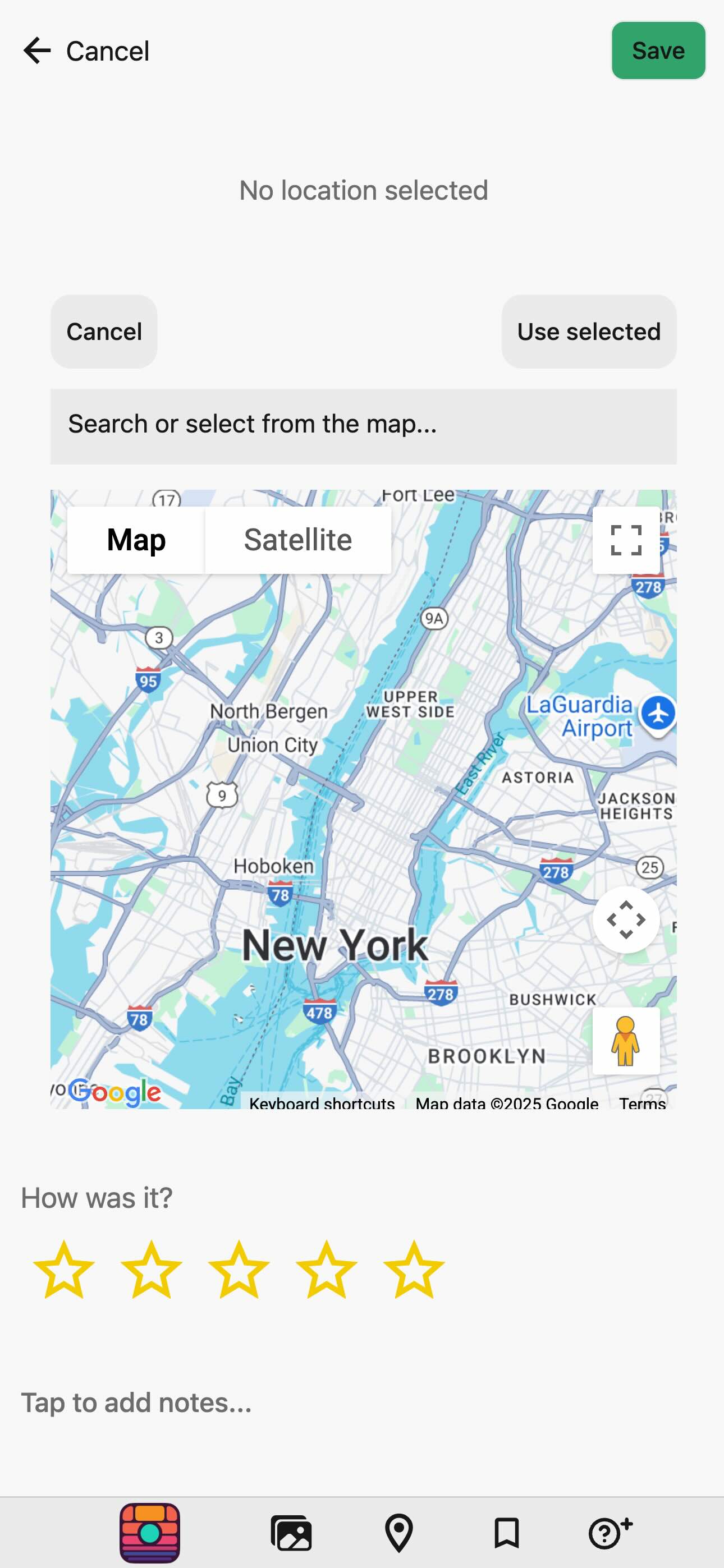 Track your favorite restaurants, bars, and cafes